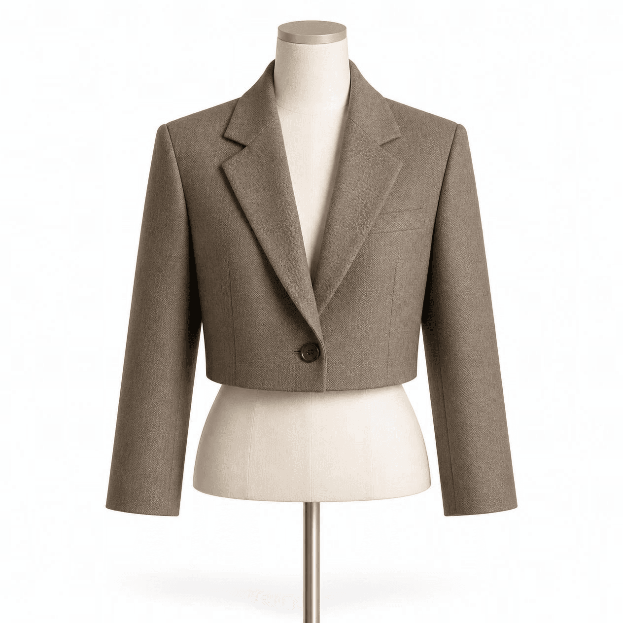Cropped Wool-Blend Blazer